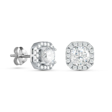 Silver Square Earrings - Sterling Silver Earrings For Women - Silver Stud Earrings Earrings Brother & Sisters